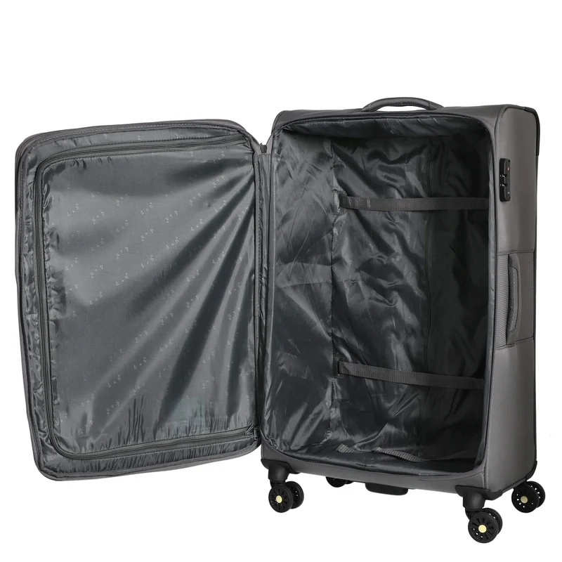 D&N Travel Line 9704 - 4-Rollen-Trolley L 78 cm erw. (grey)
