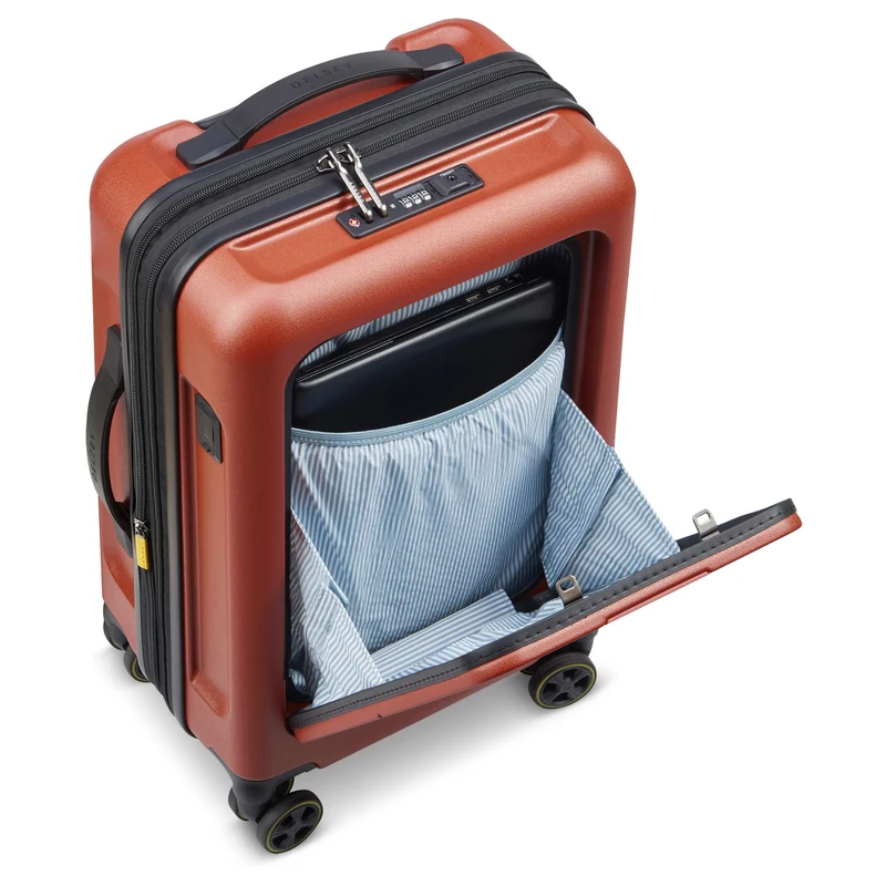 Delsey Paris Turenne 2.0 - 4-Rollen-Kabinentrolley mit Vortasche 55 cm USB erw. (backstein)