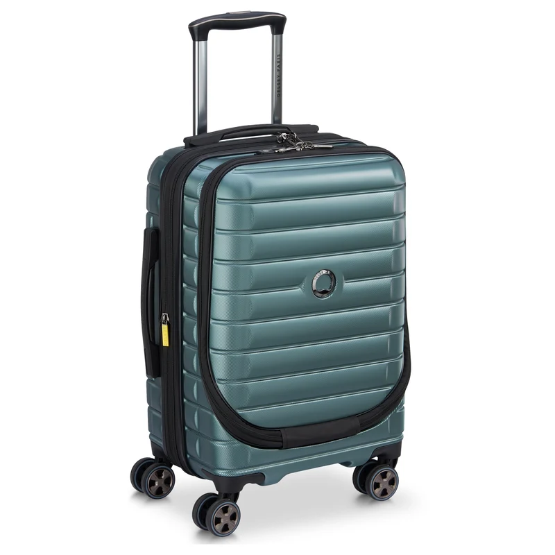 Delsey Paris Shadow 5.0 - 4-Rollen-Kabinentrolley mit Vortasche S 55 cm erw. USB (gruen)