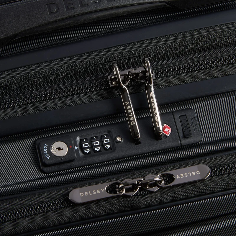 Delsey Paris Shadow 5.0 - 4-Rollen-Kabinentrolley mit Vortasche S 55 cm erw. USB (schwarz)