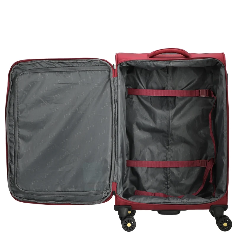 D&N Travel Line 9704 - 4-Rollen-Trolley M 68 cm erw. (dark red)