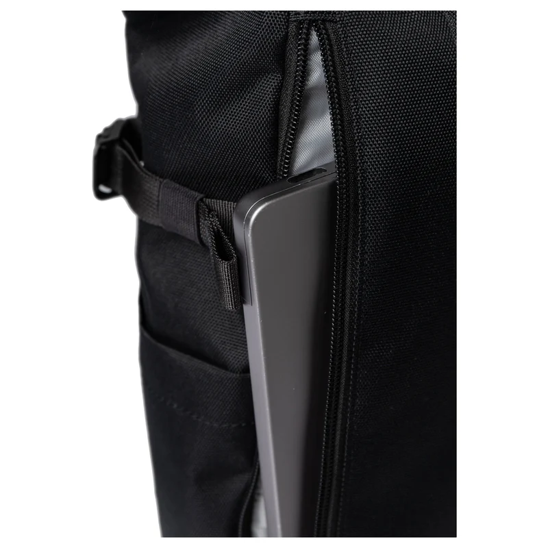 Sandqvist Icon Rolltop - Rucksack M 14" 60 cm (black/ black with black leather)