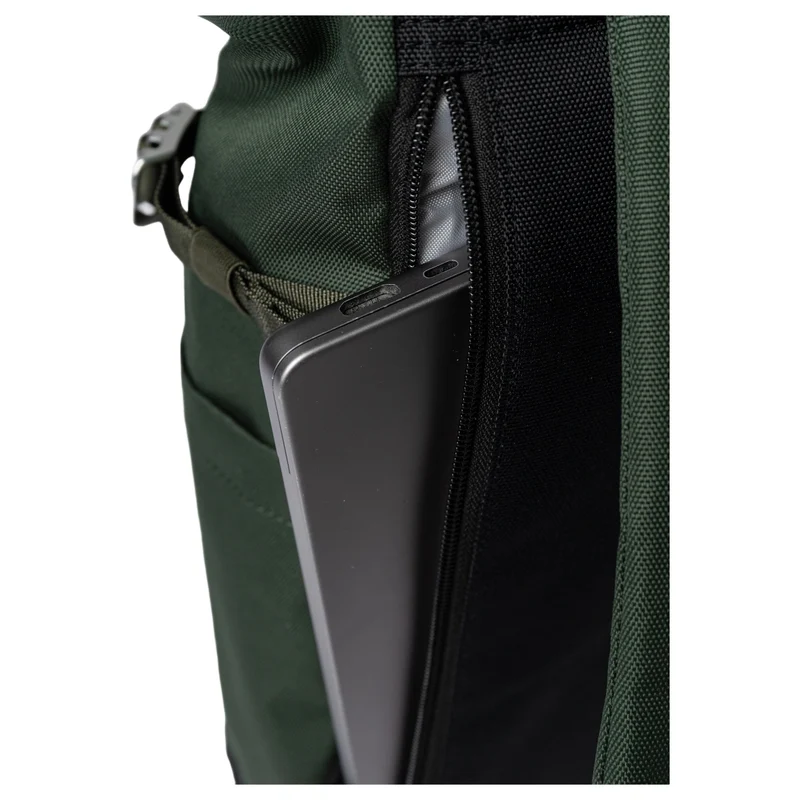 Sandqvist Icon Rolltop - Rucksack M 14" 60 cm (dawn green with dark brown leather)
