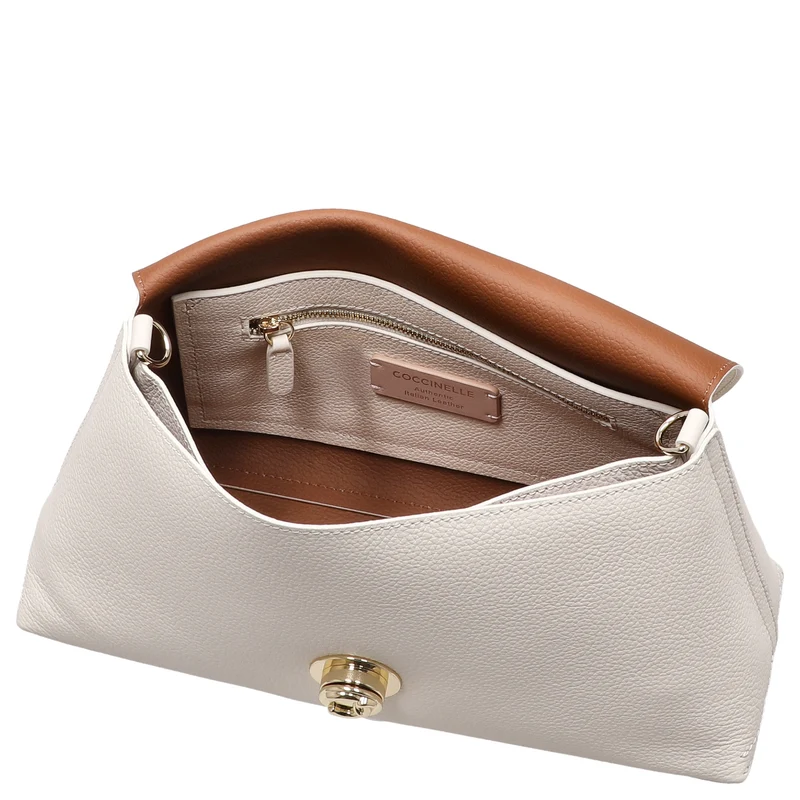 Coccinelle Nikla - Schultertasche 30 cm (pearl/cognac)