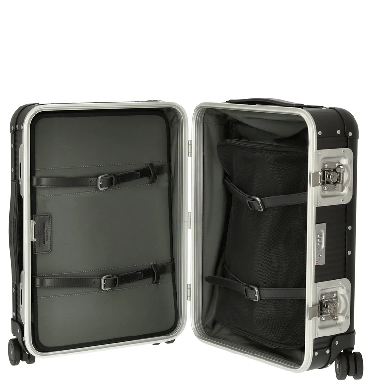 FPM Milano Bank aluminum Spinner 55 M - 4-Rollen-Kabinentrolley 55/25 cm (caviar black)