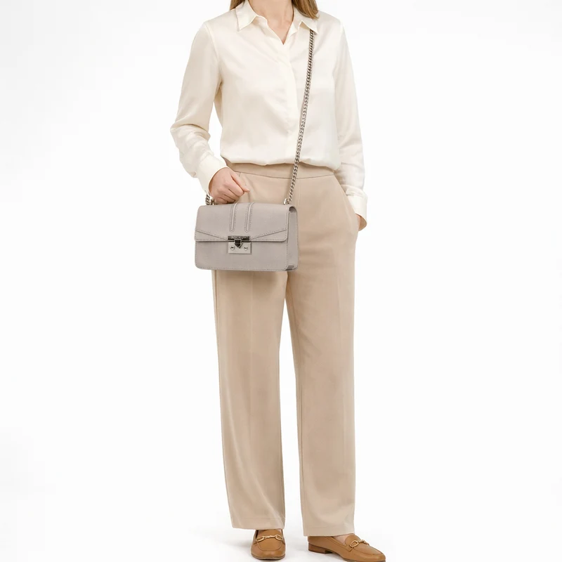 Seidenfelt Roros East-West - Umhängetasche 23 cm (light grey)