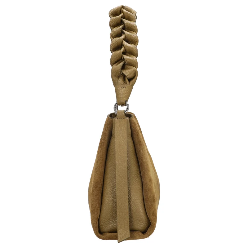 Coccinelle Boheme Suede Bimaterial - Schultertasche 30 cm (seagras/seagras)