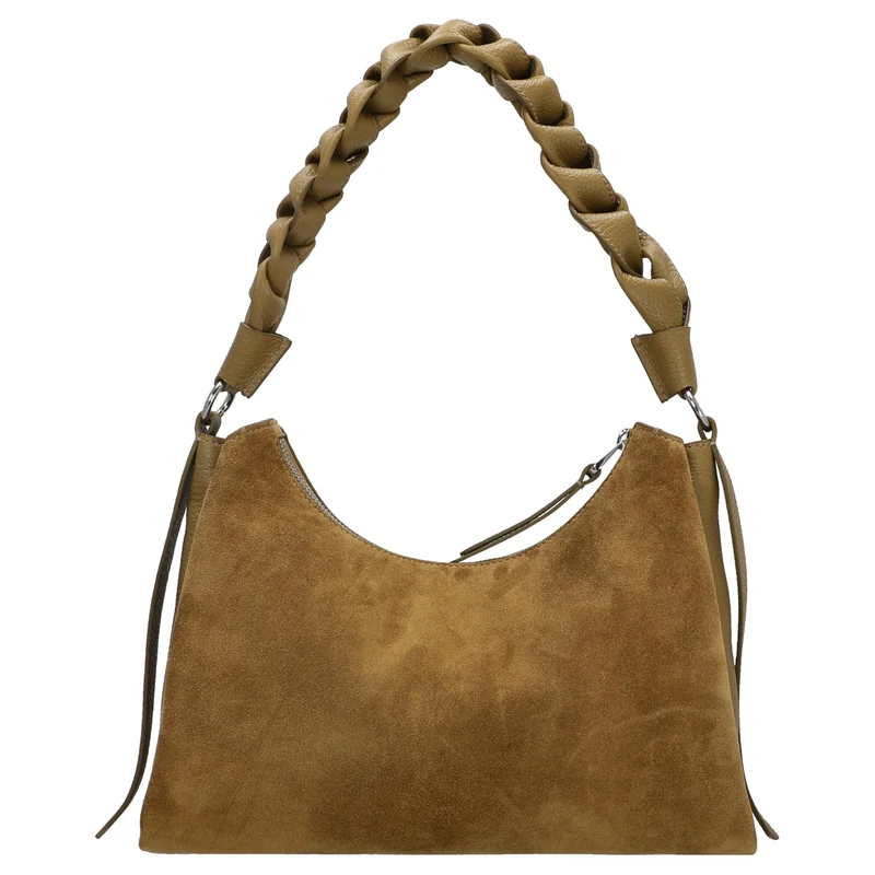 Coccinelle Boheme Suede Bimaterial - Schultertasche 30 cm (seagras/seagras)