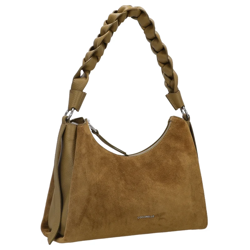 Coccinelle Boheme Suede Bimaterial - Schultertasche 30 cm (seagras/seagras)