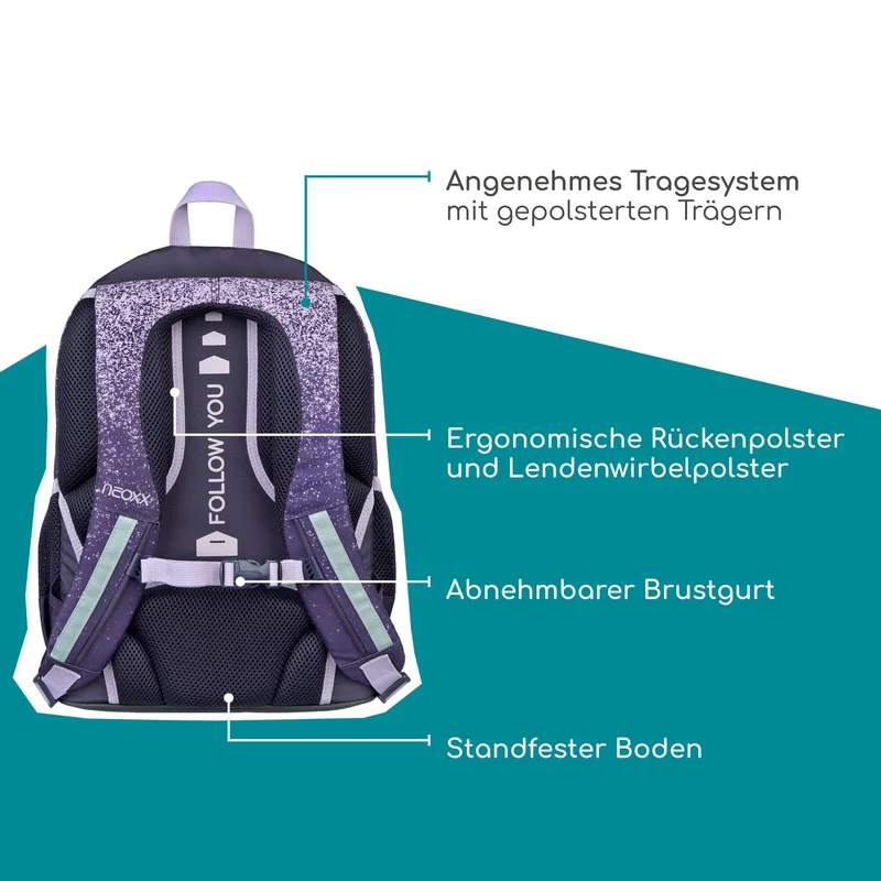 Neoxx FLOW - Schulrucksack 42.5 cm (Glitterally perfect)