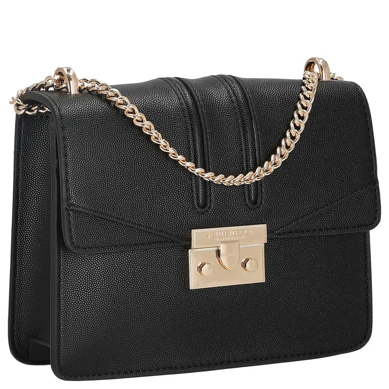 Seidenfelt Roros - Schultertasche 21 cm (black/gold)