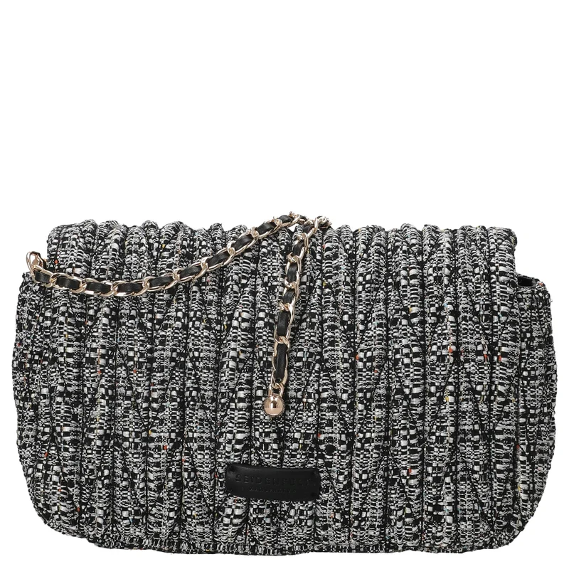 Seidenfelt Floro - Umhängetasche 24 cm (black&white)
