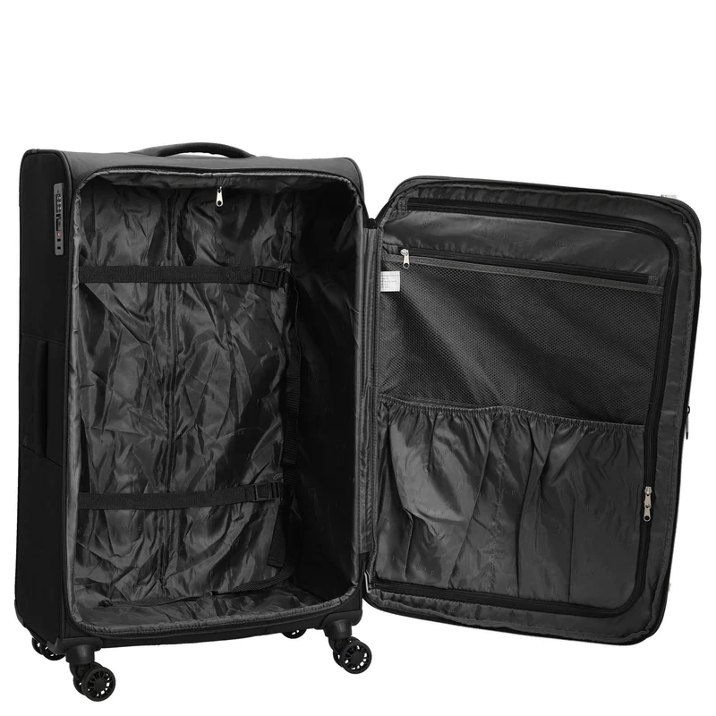 D&N Travel Line 9504 - 4-Rollen-Trolley L 76 cm erw. (black)