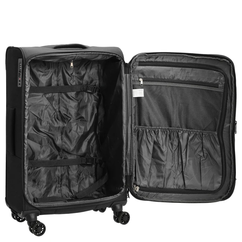 D&N Travel Line 9504 - 4-Rollen-Trolley M 67 cm erw. (black)