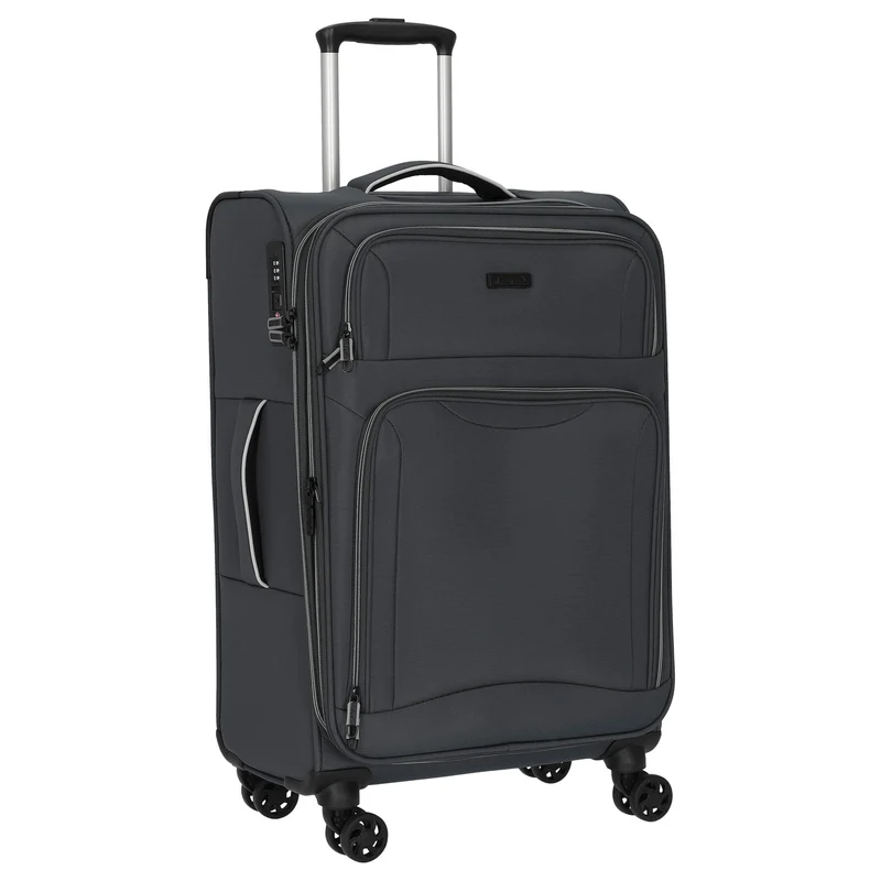 D&N Travel Line 9204 - 4-Rollen-Trolley M 66 cm erw. (grau)