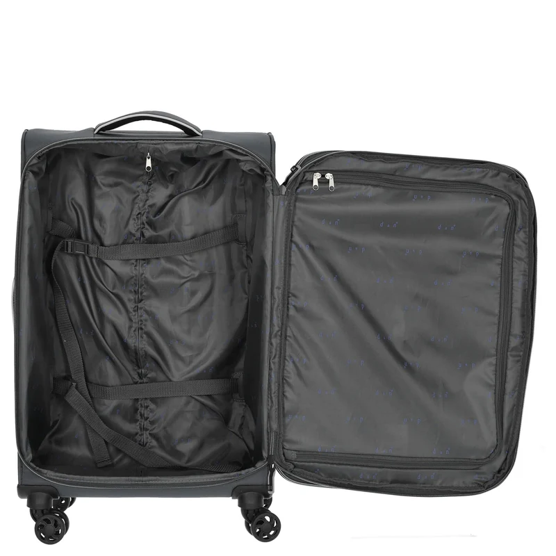 D&N Travel Line 9204 - 4-Rollen-Trolley M 66 cm erw. (grau)