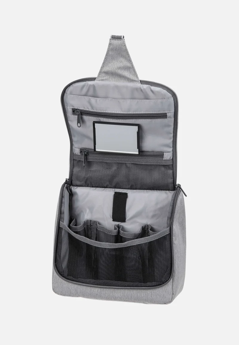 Toiletbag L Herringbone Grey - Kulturbeutel
