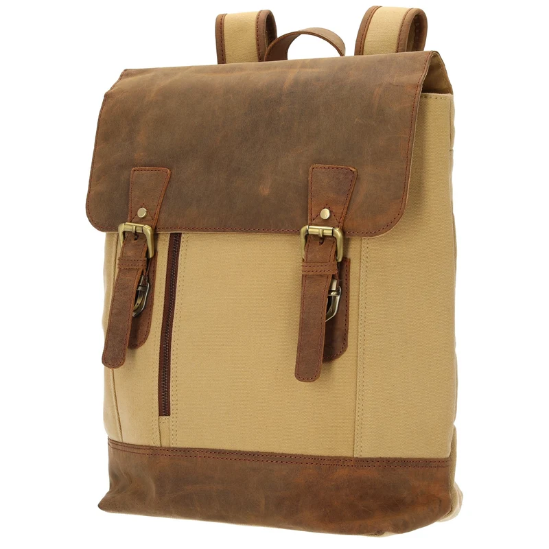 Dermata - Rucksack Canvas/Leder Kombination 39 cm (brown)