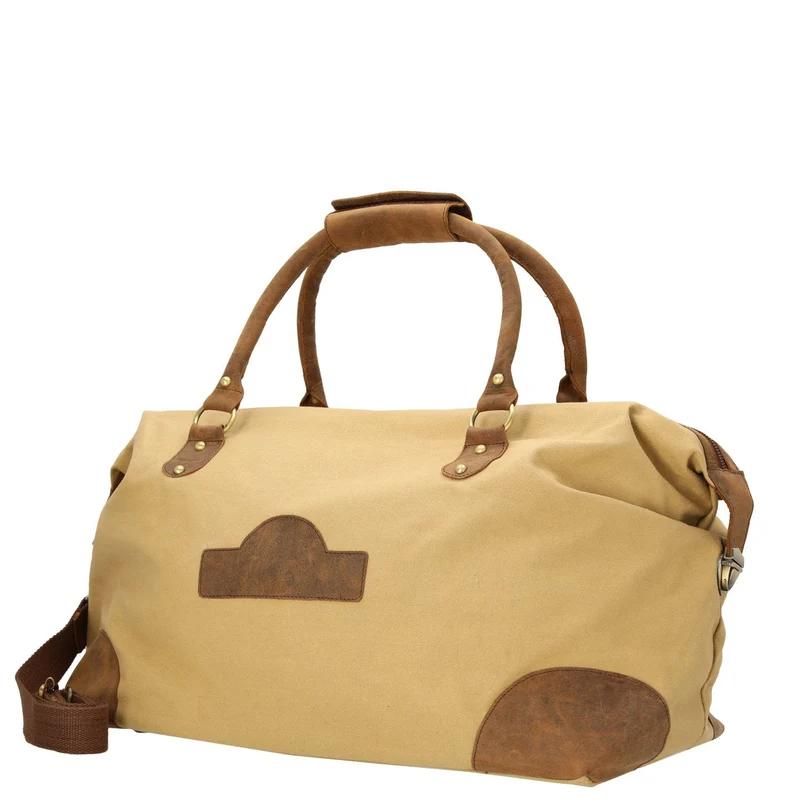 Dermata - Reisetasche Canvas/Leder Kombination 50 cm (brown)