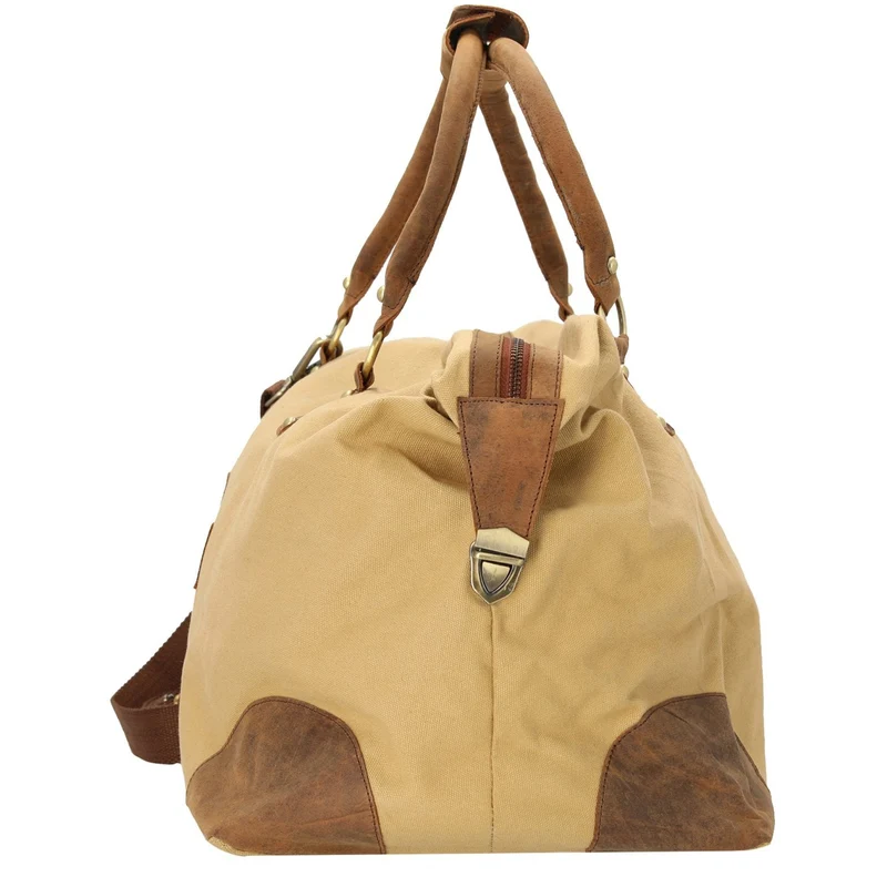 Dermata - Reisetasche Canvas/Leder Kombination 50 cm (brown)