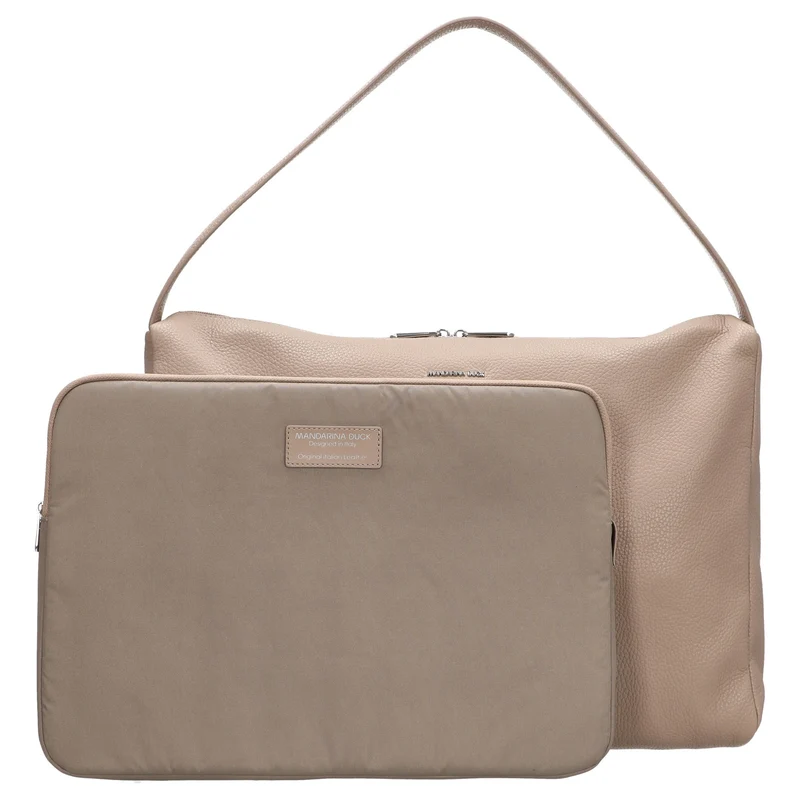 Mandarina Duck Mellow Leather Hobo - Schultertasche 42 cm (warm taupe)