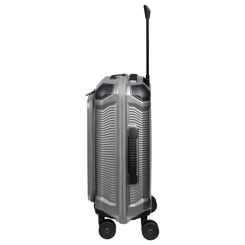 Travelite Millennium - 4-Rollen-Kabinentrolley mit Vortasche S 55 cm (silver)