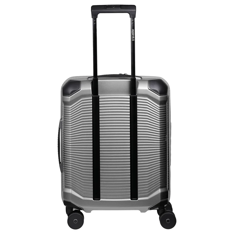 Travelite Millennium - 4-Rollen-Kabinentrolley mit Vortasche S 55 cm (silver)