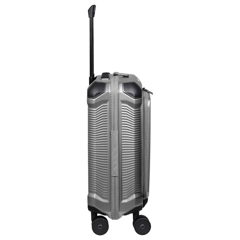 Travelite Millennium - 4-Rollen-Kabinentrolley mit Vortasche S 55 cm (silver)