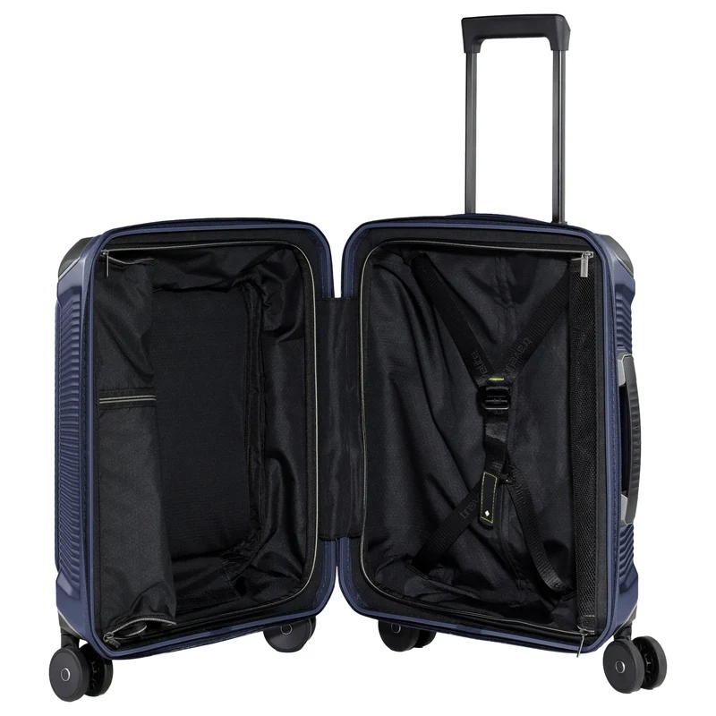 Travelite Millennium - 4-Rollen-Kabinentrolley mit Vortasche S 55 cm (navy)