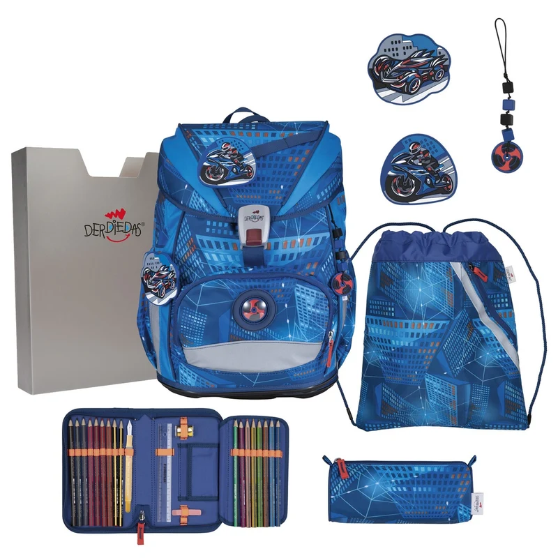 DerDieDas ErgoFlex Superlight - Schulrucksack Set 5tlg. 650g (Turbo Speed)