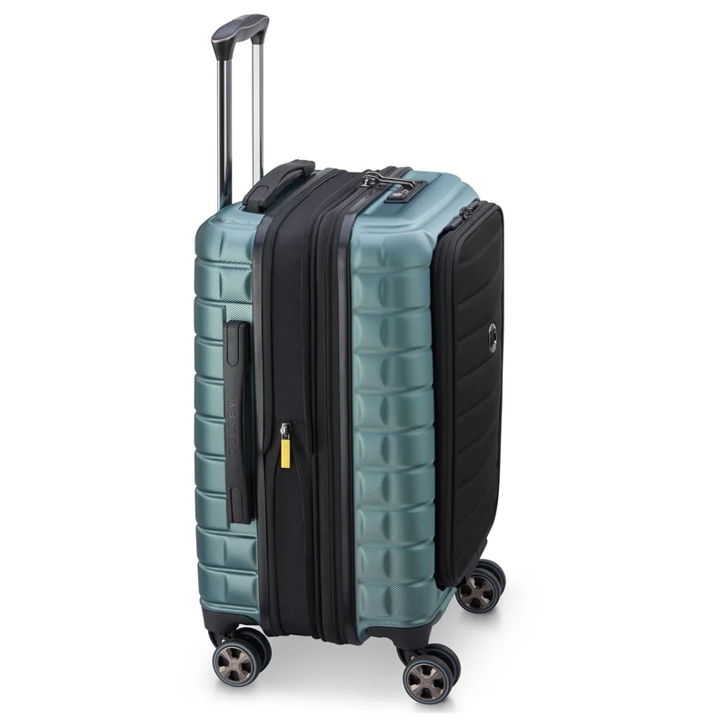 Delsey Paris Shadow 5.0 - 4-Rollen-Kabinentrolley mit Vordertasche S 55 cm erw. USB (grün)