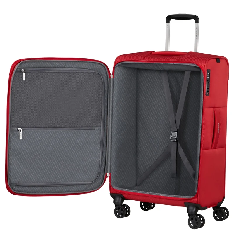Samsonite Base Breeze - 4-Rollen Trolley 67 cm erw. (red)
