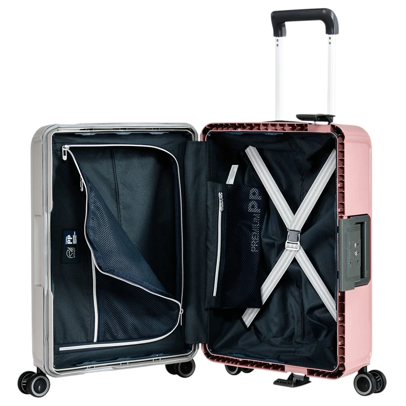 Eminent VERTICA - 4-Rollen-Kabinentrolley 55 cm (grau/rosa)