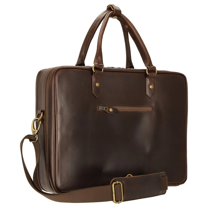 Buckle & Seam Albert - Aktentasche XL 41 cm (brown/blue)