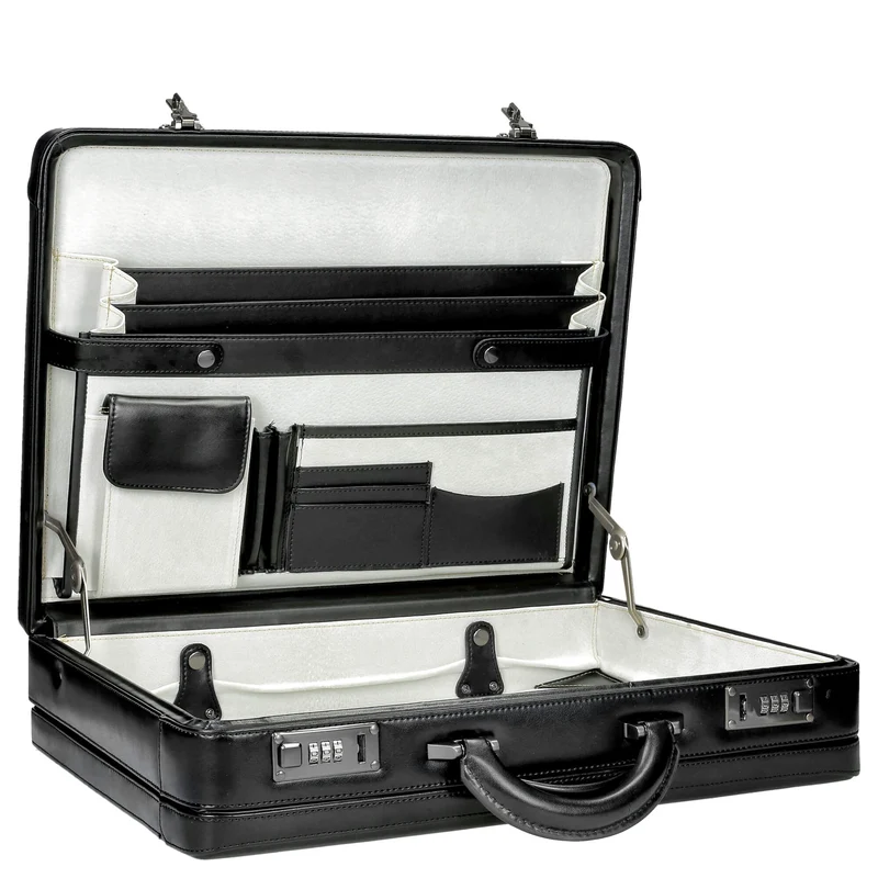 D&N Tradition Business - Aktenkoffer 45 cm erw. Leder (schwarz)
