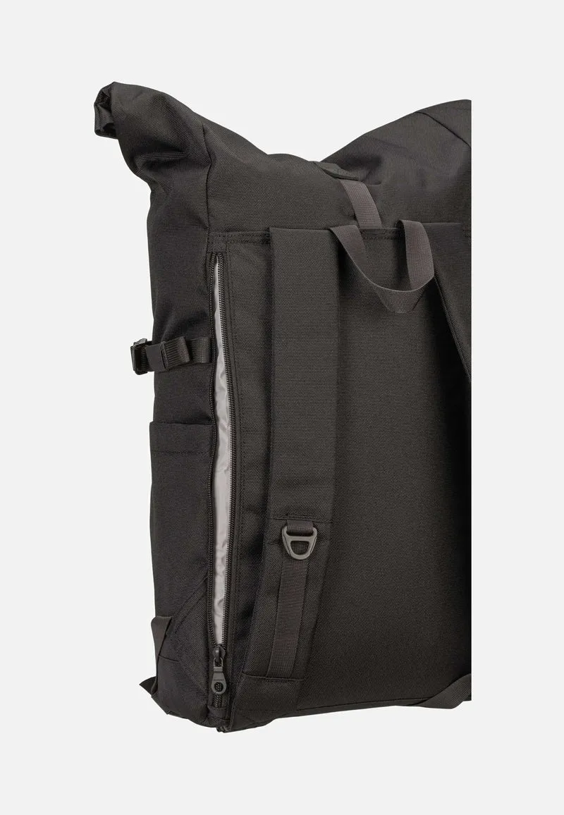Icon BP M Black/Black Leather - Rolltop Rucksack
