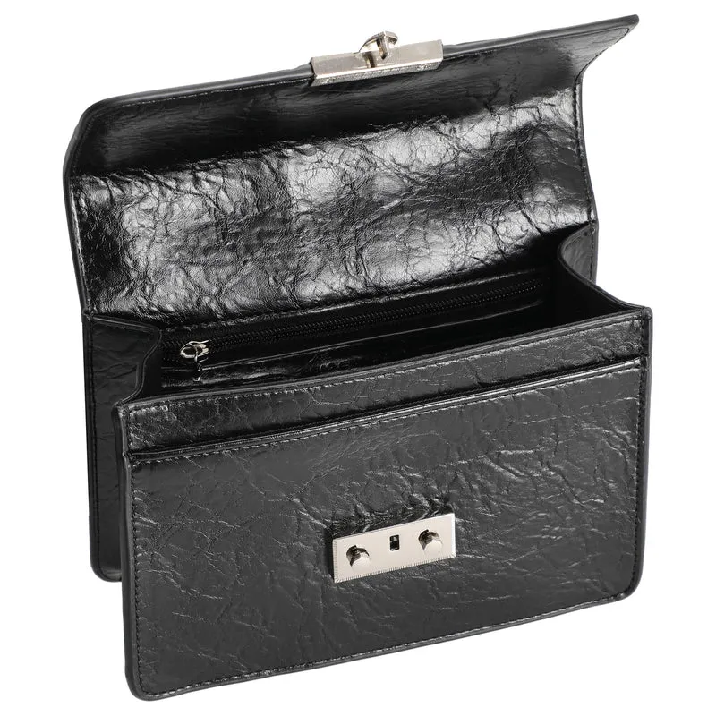 Seidenfelt Roros - Schultertasche 21 cm (glossy black)