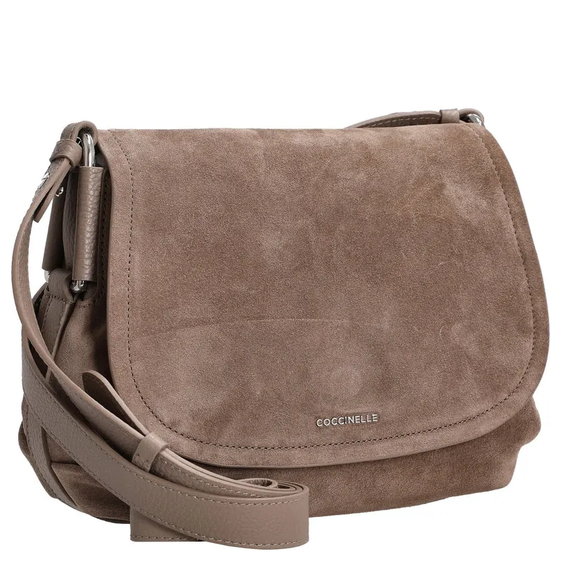 Coccinelle Rebekka Suede - Umhängetasche 27 cm (warm taupe)