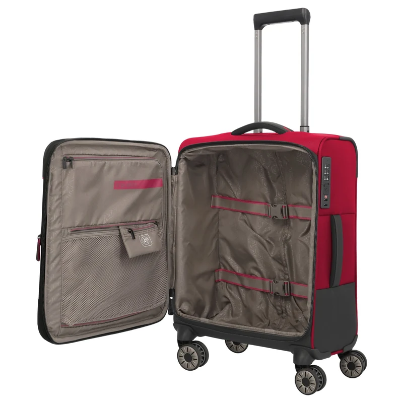 Travelite Crosslite - 4-Rollen-Kabinentrolley S 55 cm erw. (red)