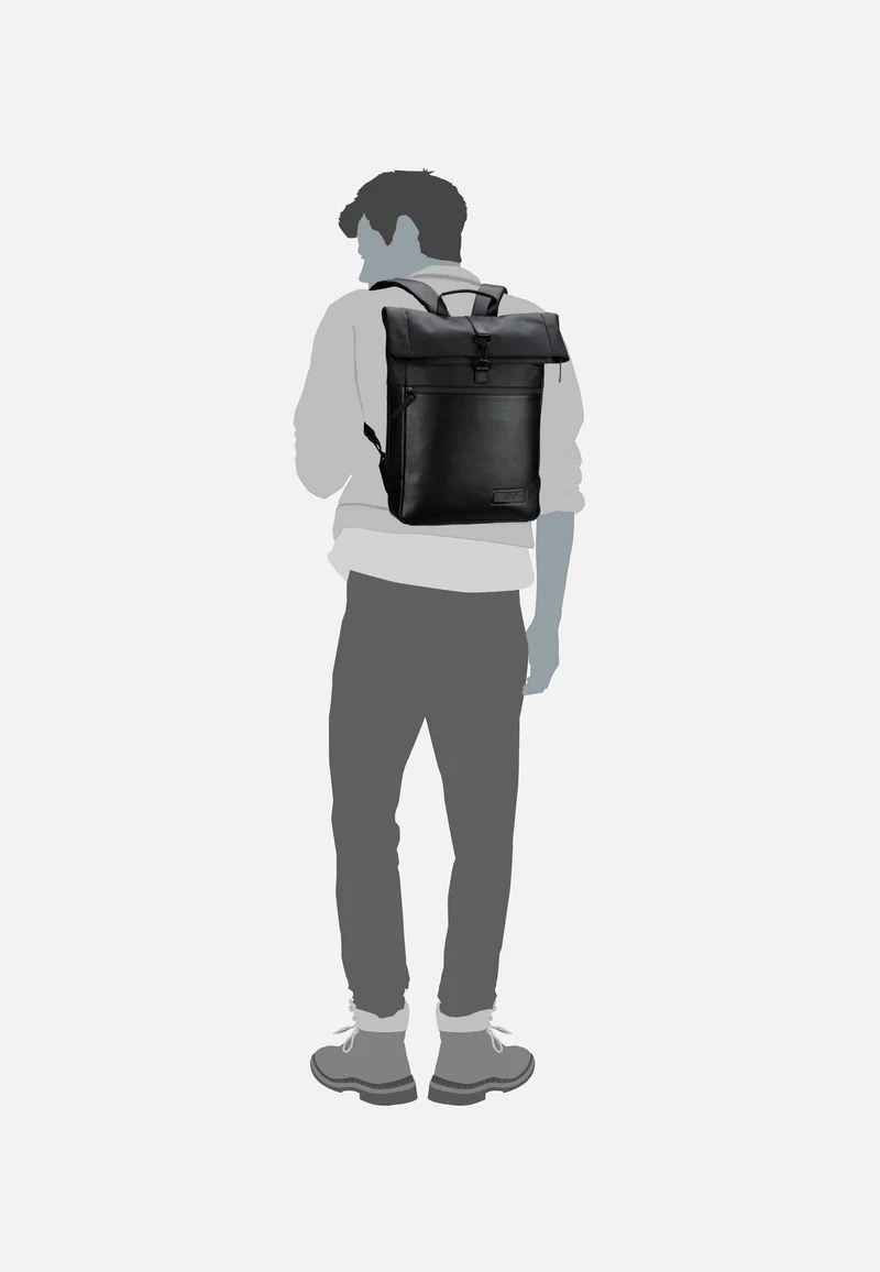 Stockholm Courier Black - Rolltop Rucksack