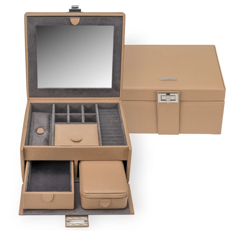 Windrose Marvella - Schmuckkoffer mit Reiseetui 21.5 cm (camel)