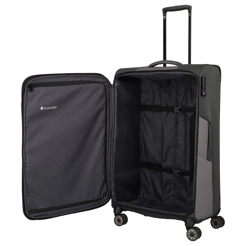 Travelite Viia - 4-Rollen-Trolley L 77 cm erw. (Schiefer)