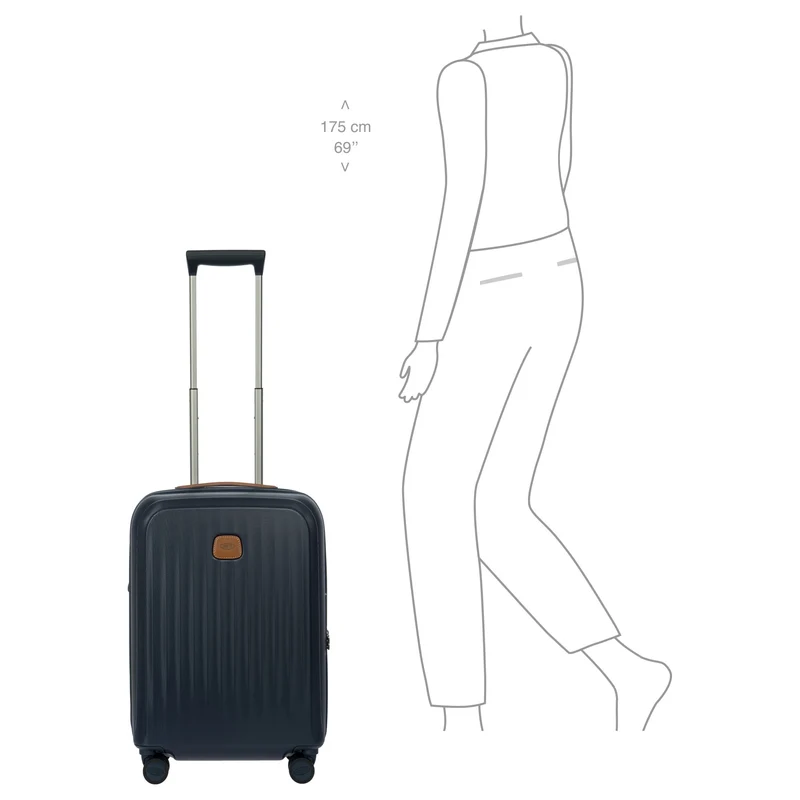 Brics Taormina - 4-Rollen-Kabinentrolley S 55 cm erw. USB (blau)