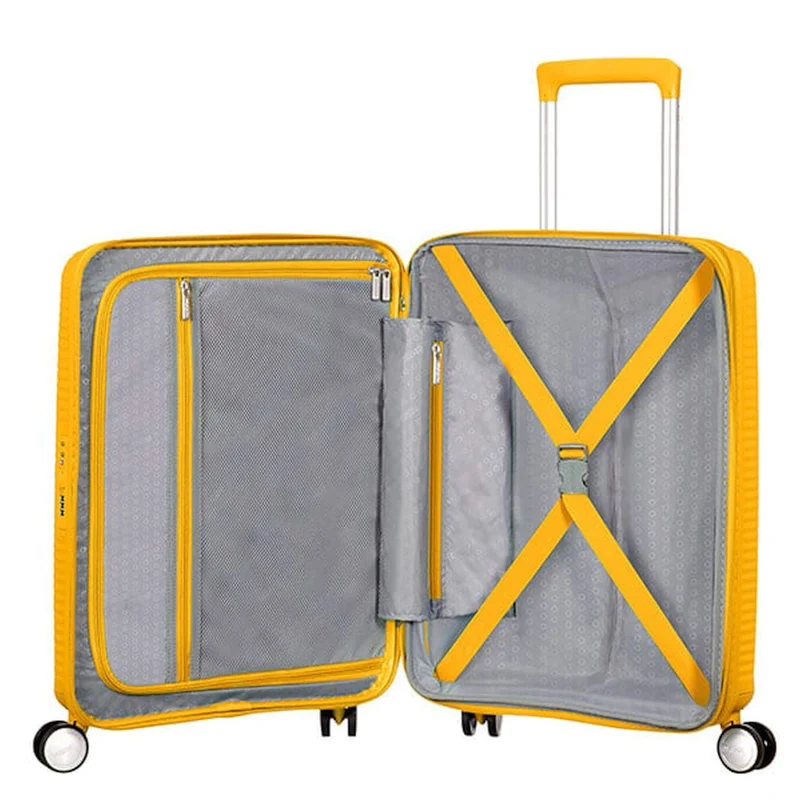 American Tourister Soundbox - 4-Rollen-Kabinentrolley 55 cm erw. (gelb)