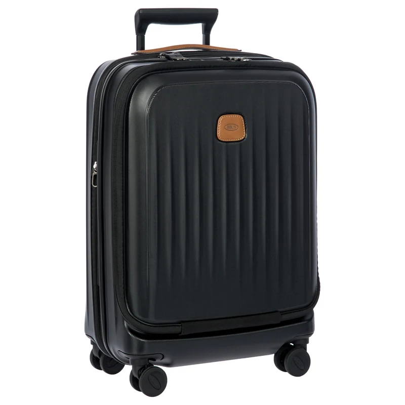 Brics Taormina - 4-Rollen-Kabinentrolley mit Vortasche 55 cm erw. USB (schwarz)