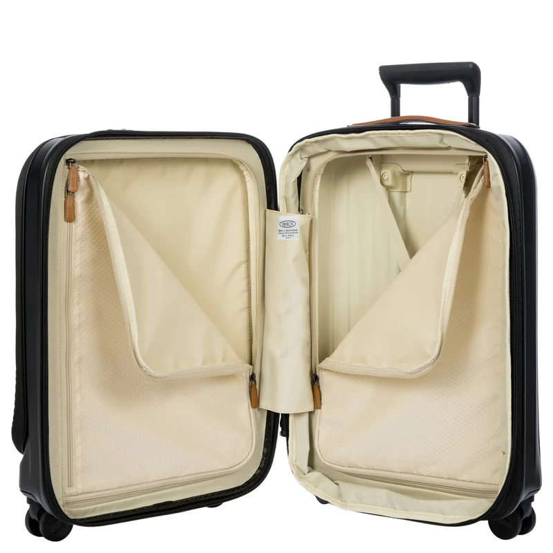 Brics Taormina - 4-Rollen-Kabinentrolley mit Vortasche 55 cm erw. USB (schwarz)