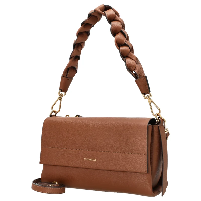 Coccinelle Boheme Grana Double - Umhängetasche 26 cm (cognac/noir)