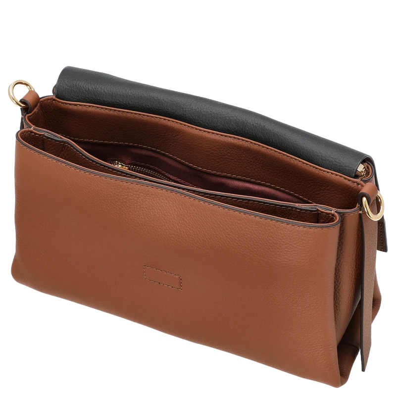 Coccinelle Boheme Grana Double - Umhängetasche 26 cm (cognac/noir)