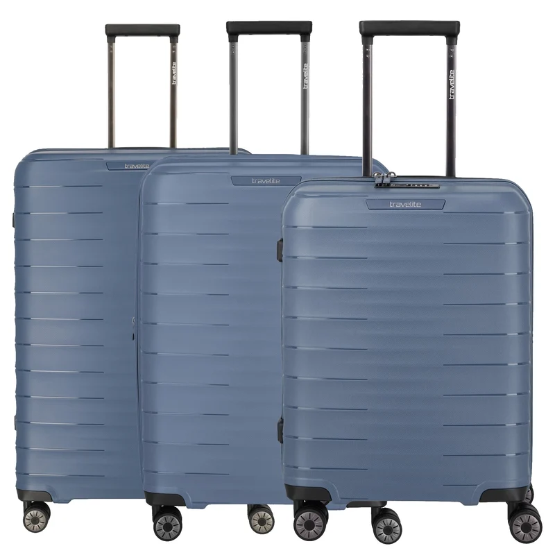 Travelite Mooby - 4-Rollen-Trolley Set L/M/S 3tlg. erw. (marine)