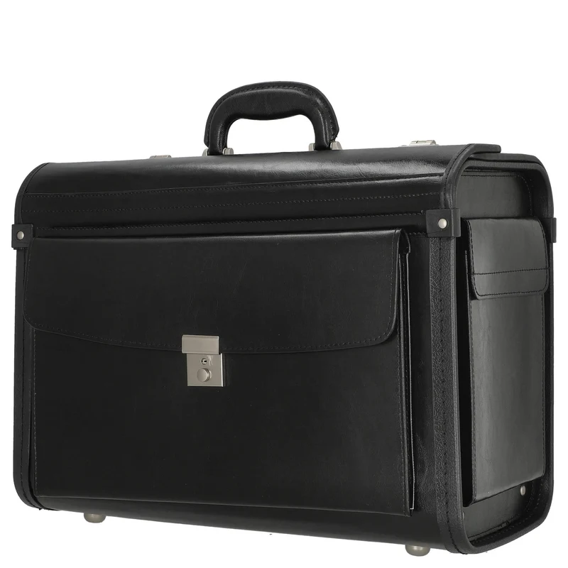 D&N Business - Pilotenkoffer 46 cm Leder (schwarz)